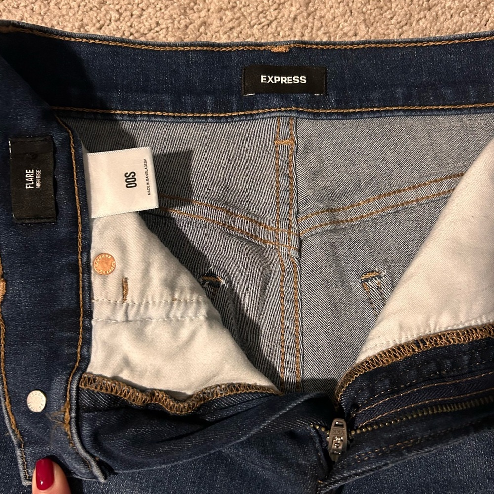 Express Women Flare Blue Jeans 00Short